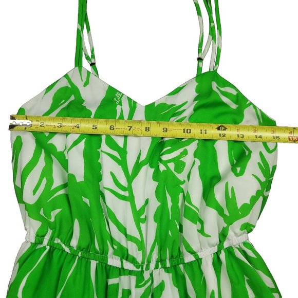 Lilly Pullitzer for Target Womens XS Jumpsuit Green White Tropical Fully Lined‎ - Picture 5 of 11